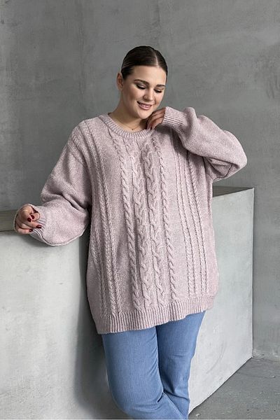 Stil Diva Long Sleeve Crew Neck Plus Size Knitwear Sweater - Dg-05