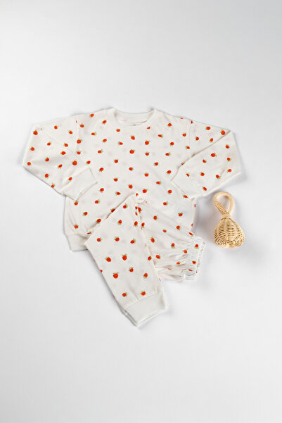 Cankız Kids Çilek Desenli Unisex Çocuk Pijama Takımı