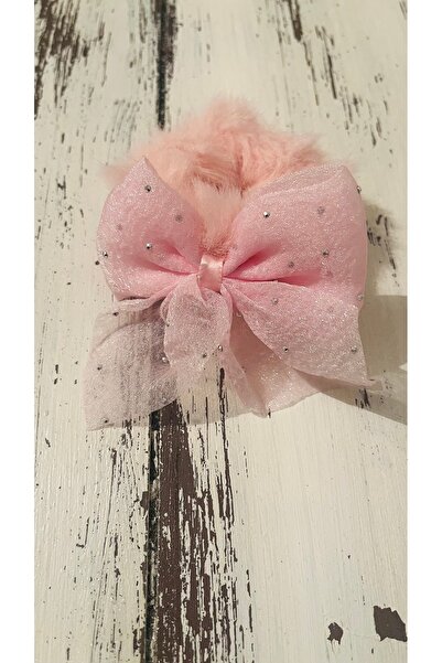 Bright3 إبزيم مطاطي من القطيفة باللون الوردي الفاتح للسيدات، إبزيم على شكل فيونكة من التول، هدية عيد الحب للأم والابنة