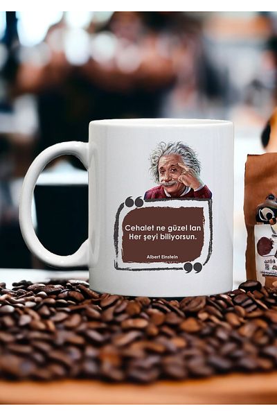 PembeCadde Albert Einstein Gift Mug Coffee Cup - Mug Funny Quotes Gift