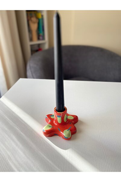 Les Passent Beton Minimal Desen Renkli Şamdan & Mumluk