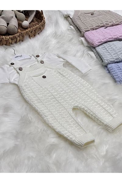 LİTTLELAND Combed Cotton Pocket Knitwear Slopet Jumpsuit