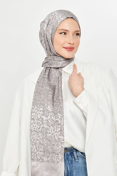 Scarf Gi Shine Bohemian Jacquard Shawl - Powder Gray