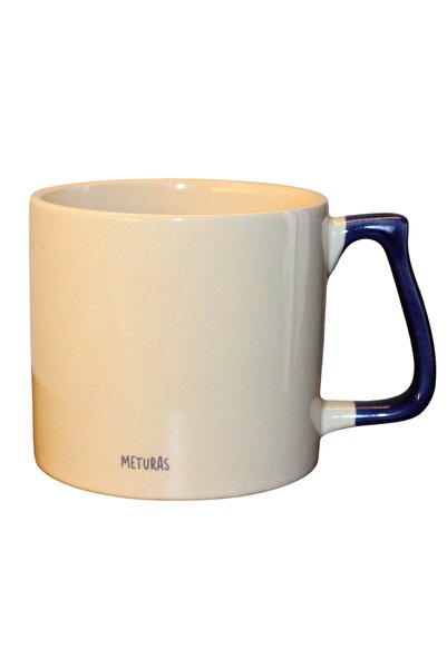Meturas Decorative Patterned Ceramic Mug, Blue-White, 225 ml (Blue 9)
