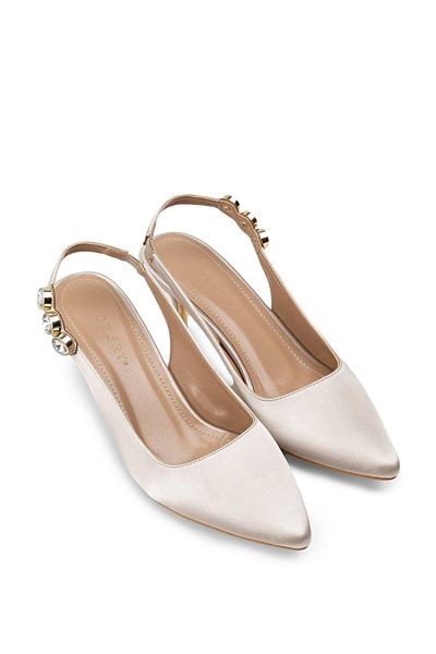 Deery Beige Heeled Women's Shoes