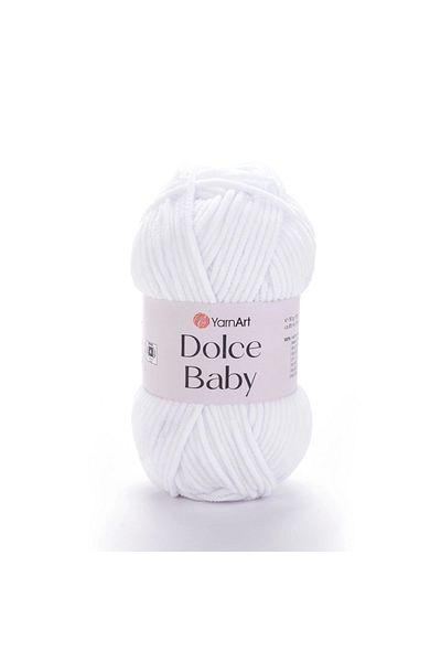 Yarnart Dolce Baby - Velvet, Baby Hand Knitting Νήμα Λευκό-741