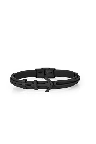 Santa Barbara Polo & Racquet Club سوار رجالي باللون الأسود Mtk11595