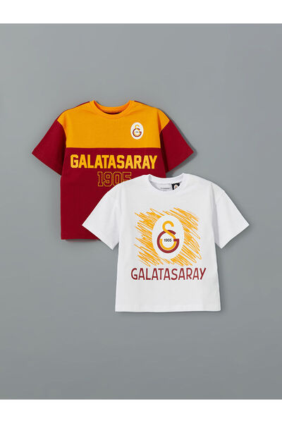 LC Waikiki okrugla kragna Galatasaray Štampano majica za dečake, paket od 2 k...