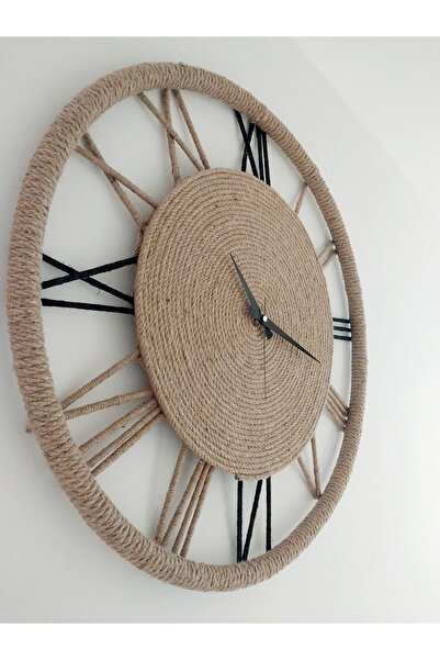 Genel Markalar EL YAPIMI ÇEYREKLERİ SİYAH ROMEN RAKAMLI 60CM ÇAPINDA BOHEM HA...