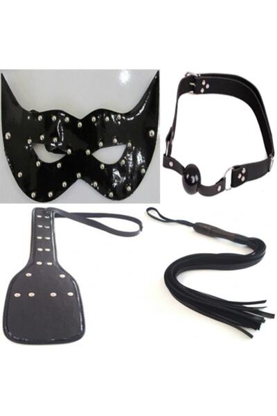 Genel Markalar BDSM Deri Fantezi Maske Siyah +Deri Fantezi Ağız Topu +Deri Fa...