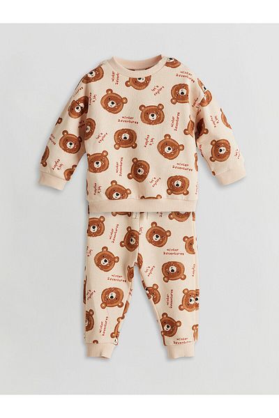 LC Waikiki Bicycle Long Sleeve Printed Baby Boy Sweatshirt and Sweatpants Set of 2