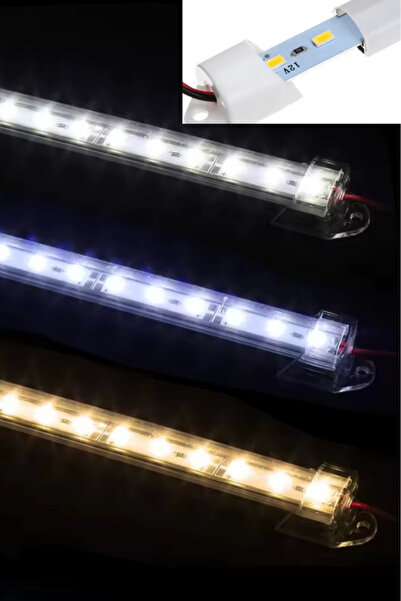 DEMİRLED Alüminyum Kasalı Çubuk Bar Led 12V 72 Ledli 5730 Şeffaf Cam SARI (AM...
