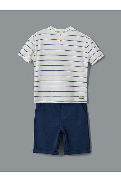 LC Waikiki Striped T-Shirt and Pants for Boys - Set of 2