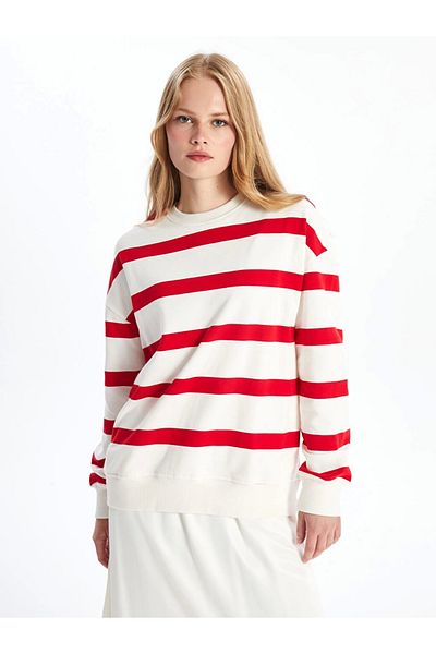 LC Waikiki Hanorac oversize pentru femei Lcw Vision Red Crew Deck