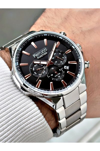 Ferrucci Men's Wristwatch - 3 Atm Waterproof, Functional Steel Cord