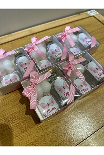 KRVTASARIM Kolonya Çikolata Mum Hediyelik Söz Nişan Kına Düğün Bebek Mevlid 30 Adet