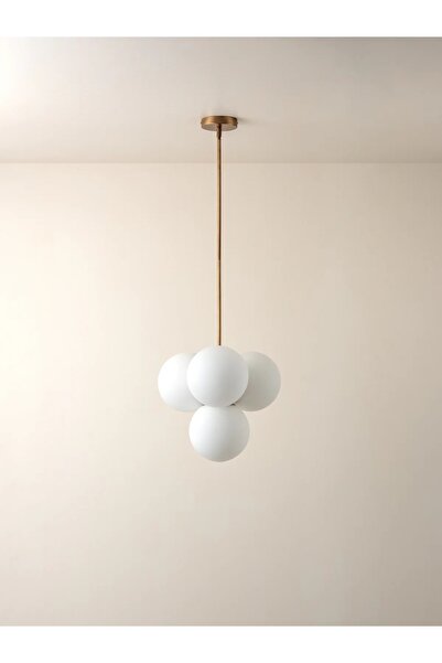 Lamp Han Rose Serisi Eskitme Camlı Retro Tasarım Sarkıt Avize