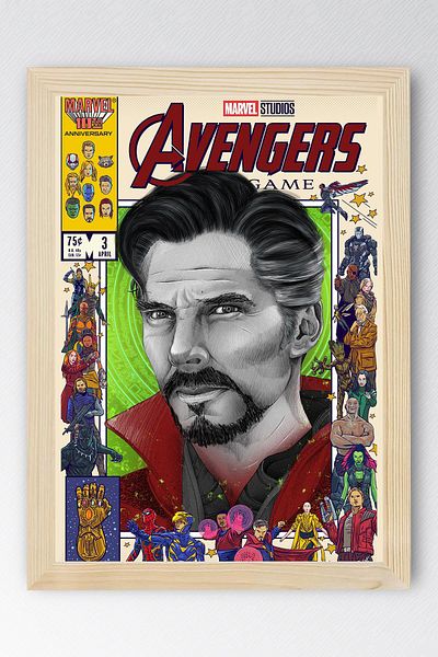 Saturn Doctor Strange Framed Painting - Marvel Avengers Comic Book Cover Poster Painting