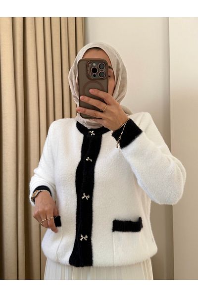 MERİÇ BOUTİQUE Bow Buttoned Cardigan