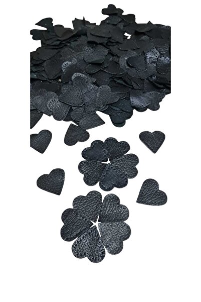 ELİS Deri Çiçek Kalp Figürü Siyah 60 Adet