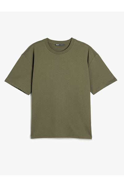 Koton KT - Basic Crew Neck Βαμβακερό κοντομάνικο μπλουζάκι Oversize