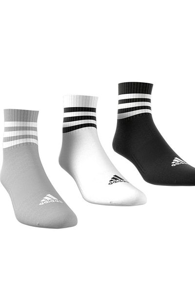 adidas adidas Unisex Quartersocken, 3er Pack - 3-Stripes Cushioned Sportswear Mid-Cut Socks, Logo, Streifen