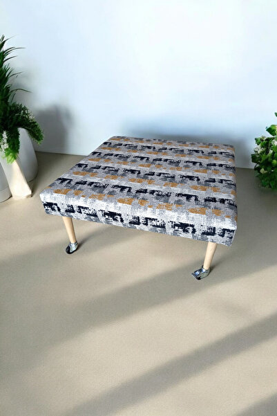 BARERMO 90x90 cm Tekerlekli sehpa, büyük puf, puf, hareketli sehpa, tekerlekli puf, orta sehpa, orta puf,