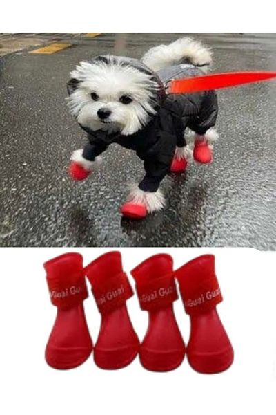 Tanos Cat and Dog Paw Shoes Silicone Non-Slip Sole Velcro Pet Paw Shoes