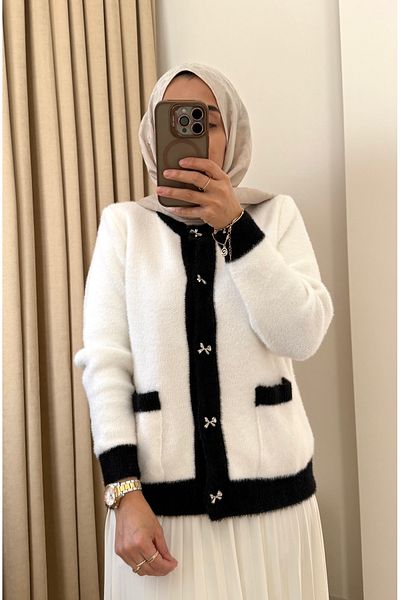 MERİÇ BOUTİQUE Bow Buttoned Cardigan