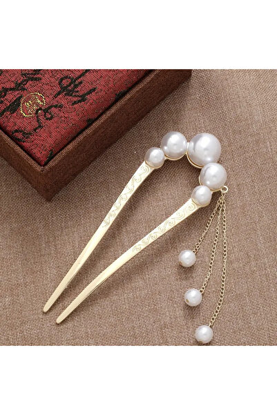 Eva Flore U-Shaped Hairpin with Pearls, Bridal Hair Accessory Bun Hairpin