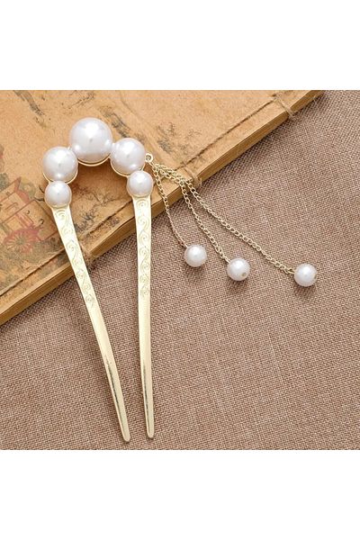 Eva Flore U-Shaped Hairpin with Pearls, Bridal Hair Accessory Bun Hairpin