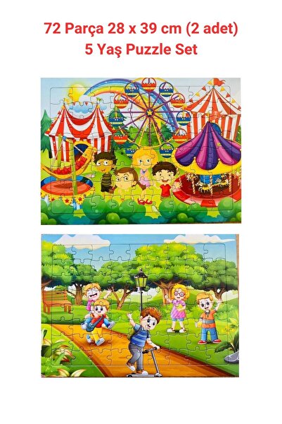 Yıldız Kardeşler 2 Adet 72 Parça Puzzle - 5 Yaş Puzzle Set - Resimdekiler Gön...