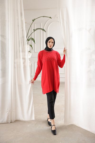 Nefise Mercerized Pearl and Stone Tunic