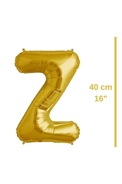 ikm balon Foil Balloon Letter Z Helium Balloon 40 cm Gold Color - Letter Z Balloon - Letter Z Balloon
