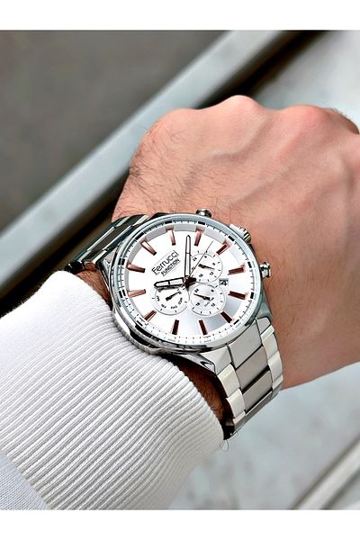 Ferrucci Men's Wristwatch - 3 Atm Waterproof, Functional Steel Cord