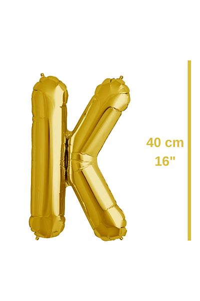 ikm balon Foil Balloon Letter K Helium Balloon 40 cm Gold Color - Letter K Balloon - Letter K Balloon