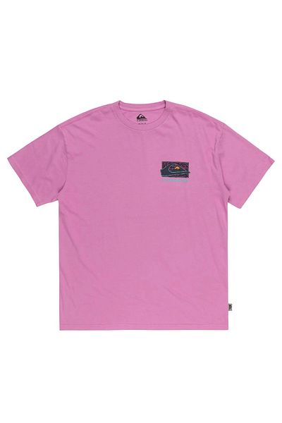 Quiksilver Spin Cycle Ss Ανδρικό ροζ μπλουζάκι casual στυλ Eqyzt07653-pmp0