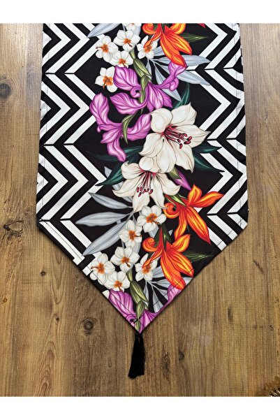 HALFART Zambak Desen Duck Keten Su Geçirmez Kirlenmez Runner