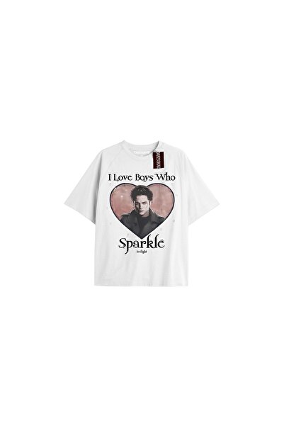 TIMESWASTINGIRL Echipa Twilight Y2k - Tricou „I Love My Boyfriend” COD-Edward