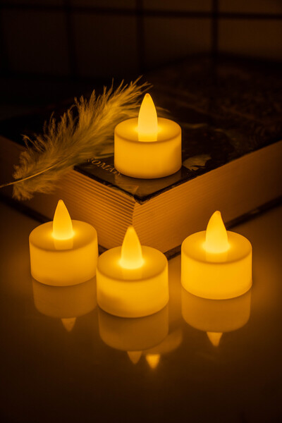 etxShop Led Mum 10 Adet Ledli Mum Model Işıklı Tealight Mum Pilli