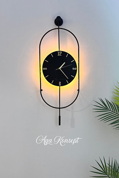 AGA KONSEPT LED'li Nero Serenity Siyah Orta Boy Modern Dekoratif Metal Duvar ...