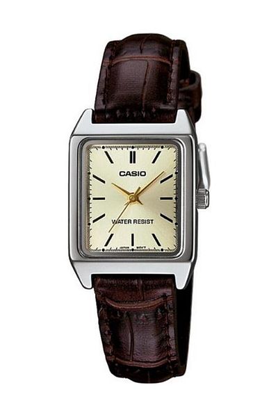 Casio Women's Wristwatch with Yellow Cord and Brown Color
