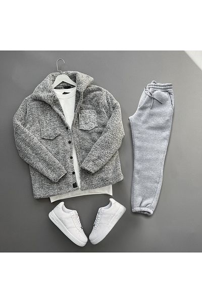 viperkombin Men's Plush Jacket and Sweatpants 2-Piece Combo