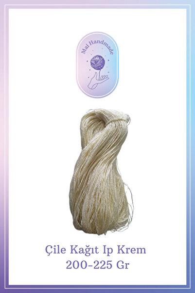 Mai Handmade Kağıt Ip 200-225 gram Örgü Ip Krem Rengi
