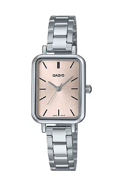 Casio Silver Color Women's Wristwatch with Pink Cord