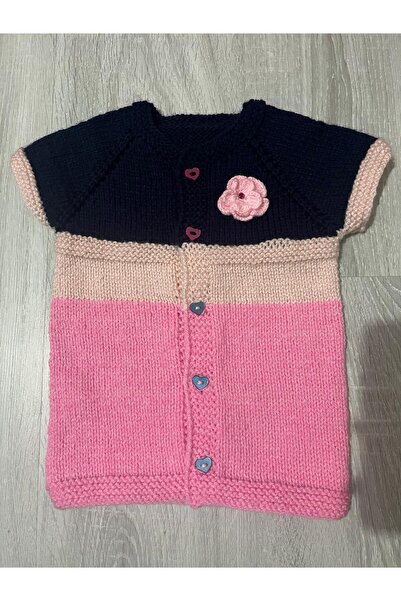 ŞengülKozmetik Heart Buttoned Floral Print Baby Girl and Child Vest