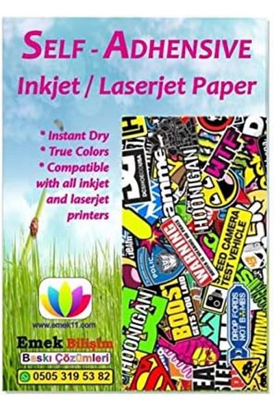 NcK A4 Pieces Adhesive Paper Sticker -InkjetandLaserMatte Surface