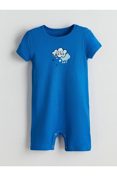 LC Waikiki New Season Crew Neck Printed Baby Boy Jumpsuit