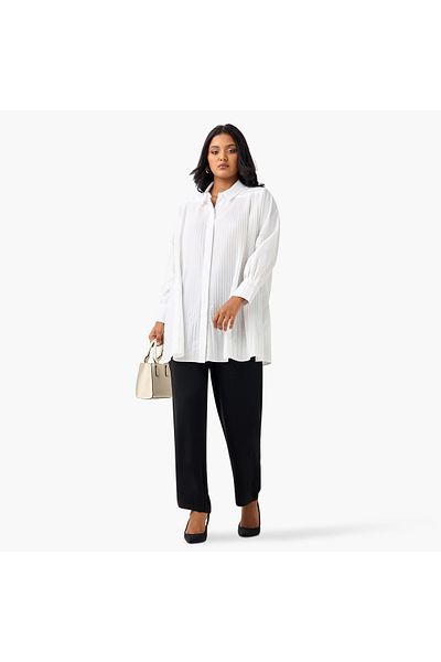 Ulla Popken Pleat Detail A Line Shirt