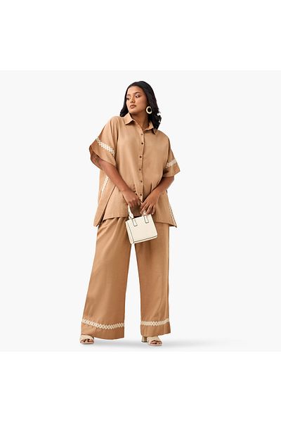 Ulla Popken Tape Cape Sleeve Shirt